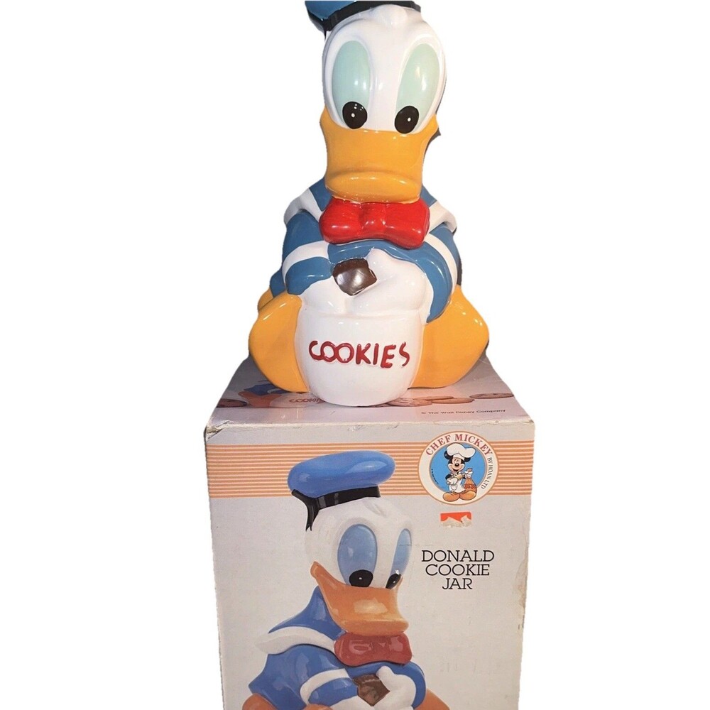Vintage Donald Duck Cookie Jar Sailor 1980s Walt Disney by Hoan Ltd (small Chip)